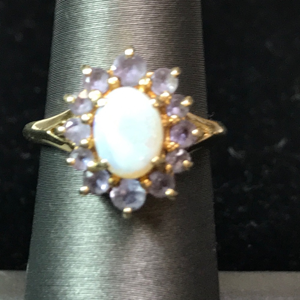 396057 14k gold Tourmaline Opal Ring